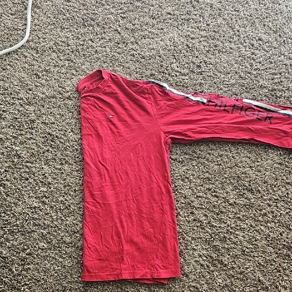 Tommy Hilfiger Red Long Sleeve Shirt